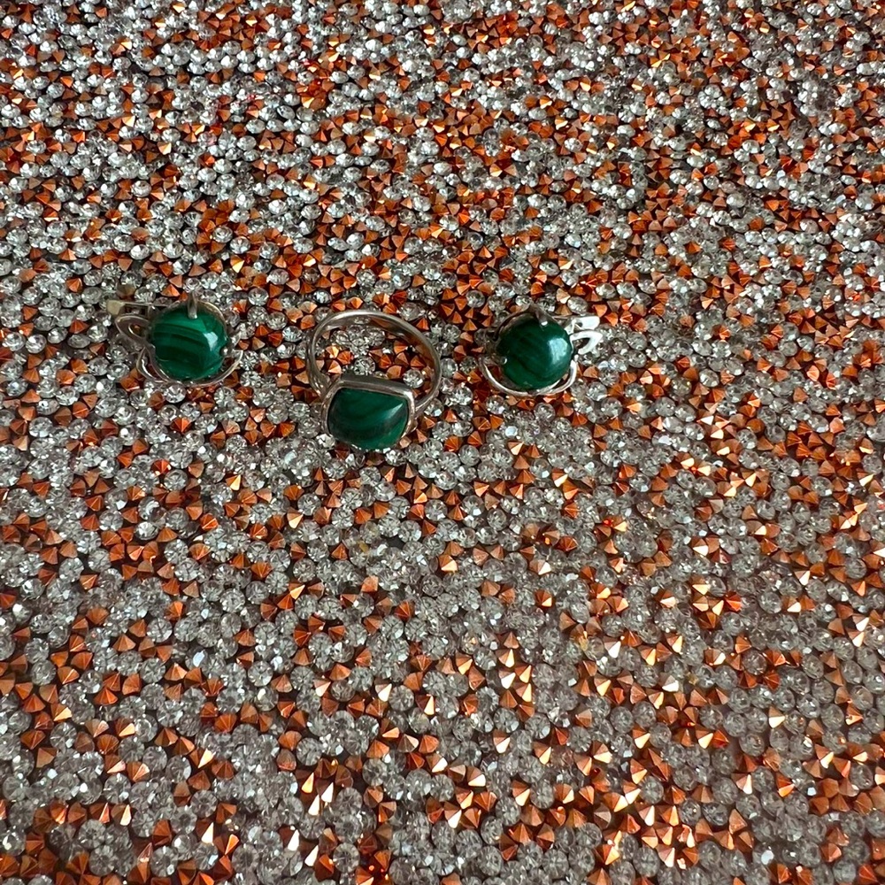 Jewelry Set /Malachite Stone Authentic
